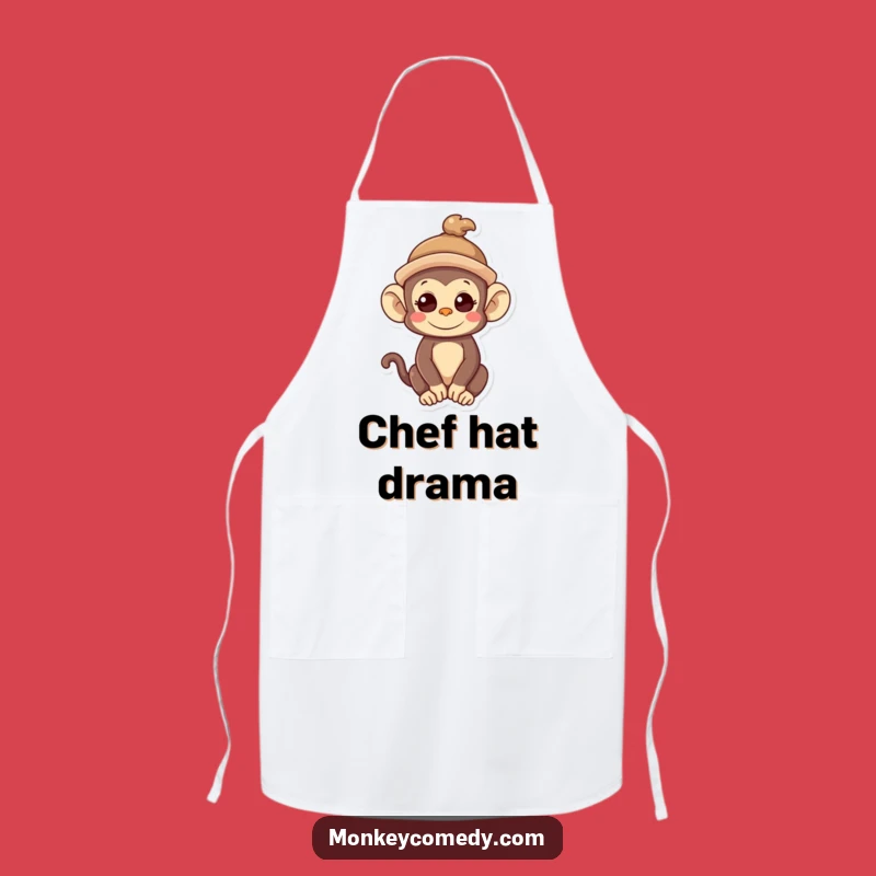Funny Kawaii Monkey Hat Apron - Quirky Kitchen Style, Hilarious Gift!