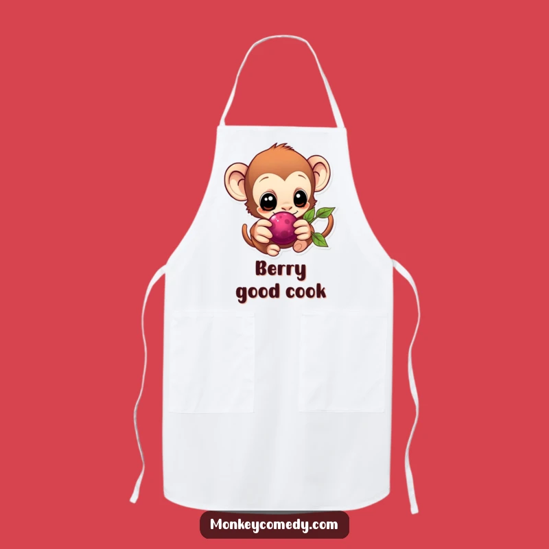 Cute Kawaii Monkey Berry Apron - Sweet Kitchen Style!