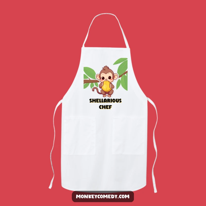 Cute Kawaii Monkey Coconut Apron - Kitchen Fun & Style!