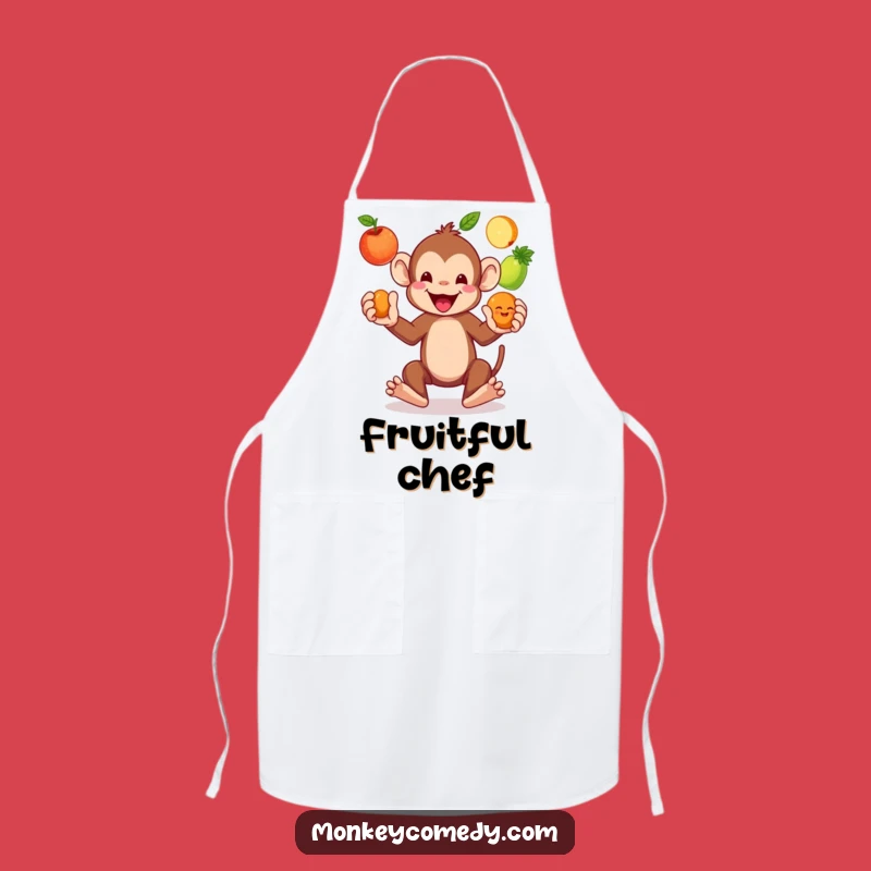 Funny Monkey Juggling Fruits Apron - Chef's Hilarious Kitchen Companion