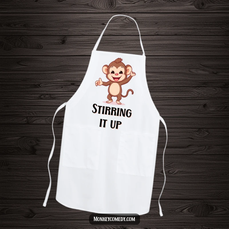 Funny Dancing Monkey Apron: A joyful monkey dances enthusiastically, bringing a playful and practical element to this kitchen essential.