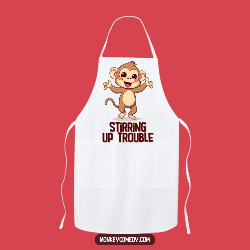 Funny Kawaii Monkey Dance Apron: Cook Up Laughs with Silly Tail Dancing Fun