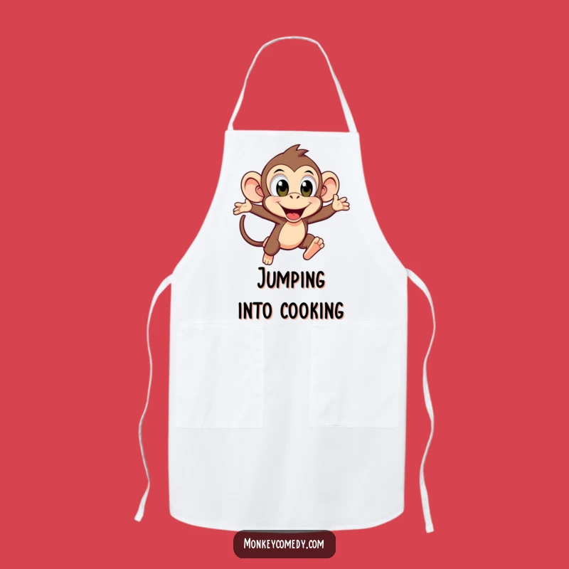 Funny Kawaii Monkey Leaping Apron: Cook With Excitement