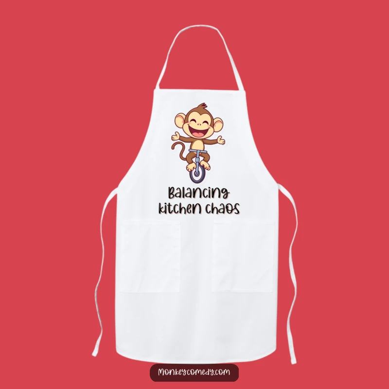Funny Unicycling Monkey Apron: Cook with Joy & Hilarious Flair