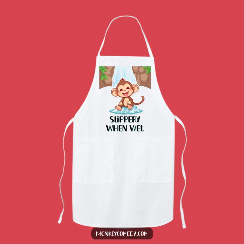 Funny Monkey Waterfall Apron - Hilarious Kitchen Fun for Adventurous Cooks