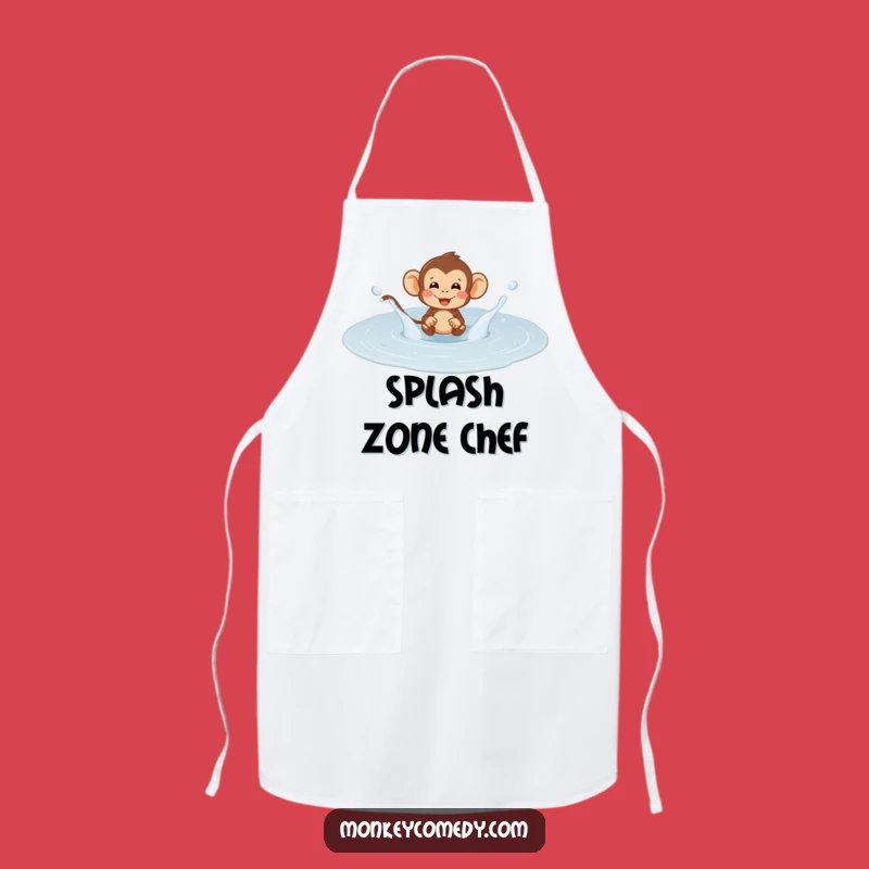 Funny Monkey Puddle Splash Apron: Cook with Fun, Playful Chef Gift!