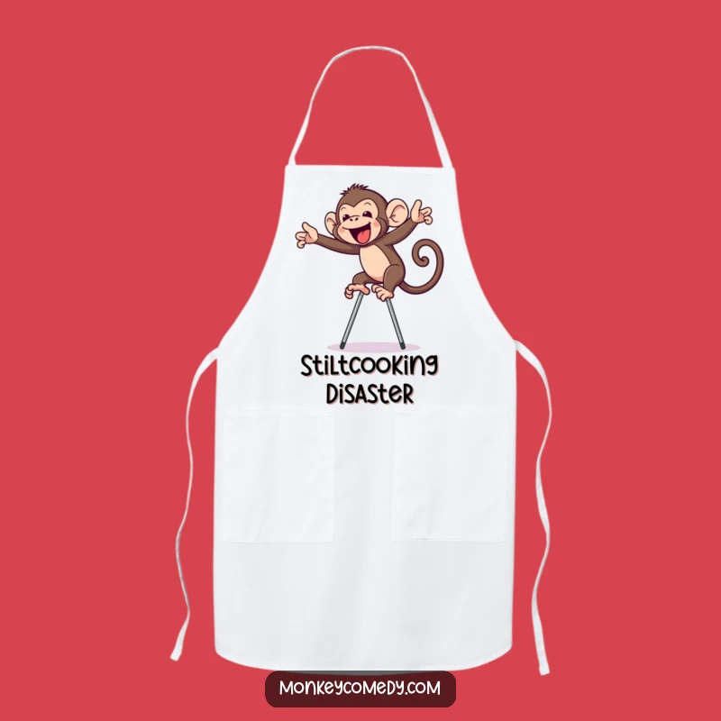 Funny Monkey on Stilts Apron: Cook Up Laughs in the Kitchen, Fun Chef Gift!