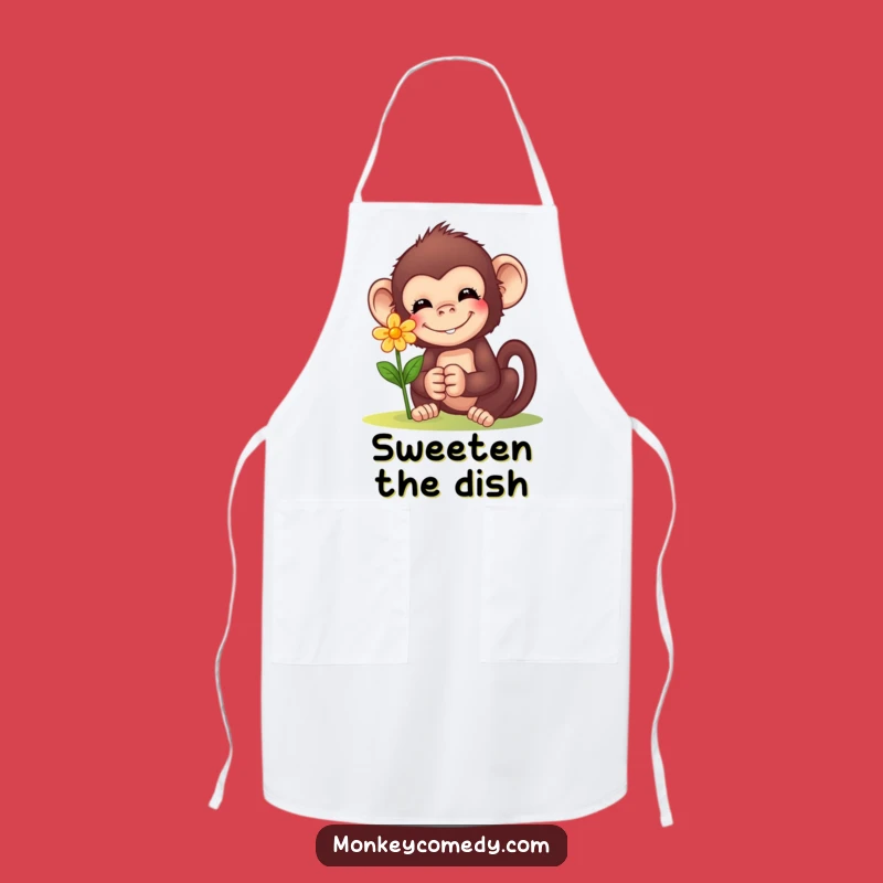 Funny Monkey Flower Apron: Cook with a Smile and Sweetness!