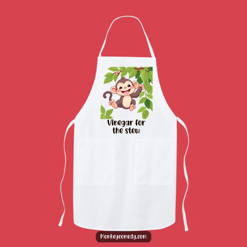 Funny Kawaii Monkey Grin Apron - Kitchen Fun!