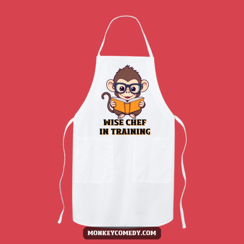 Funny Bookworm Monkey Apron: Cook & Study with Hilarious Flair