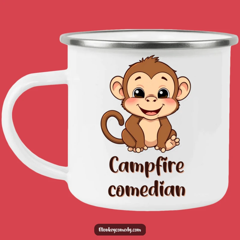 Funny Monkey Face Camping Mug: Enjoy Your Adventure with Primate Giggles