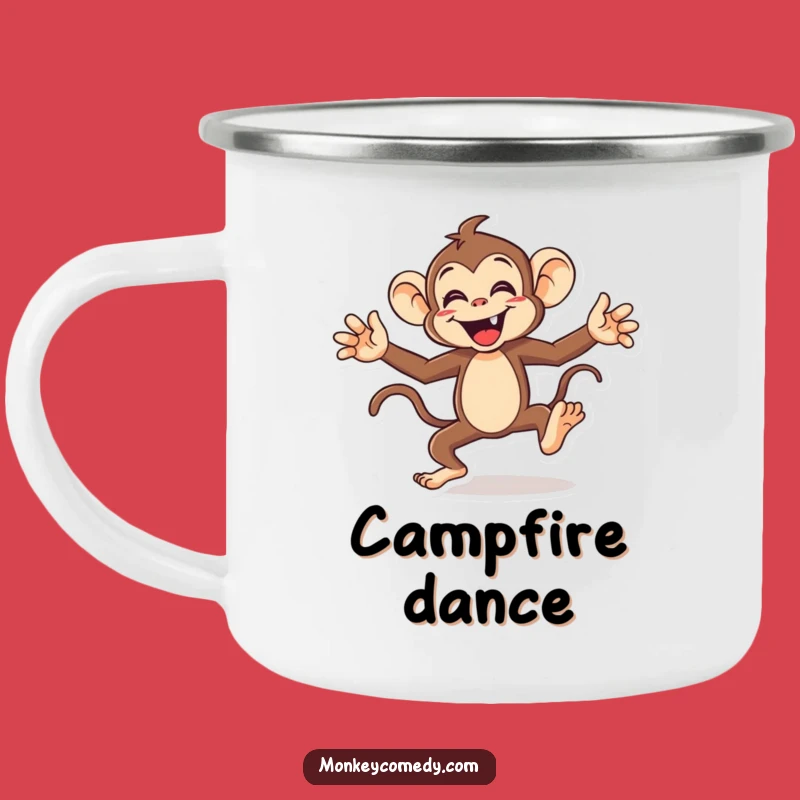 Funny Monkey Camping Mug - Hilarious Dance Companion for Outdoor Fun