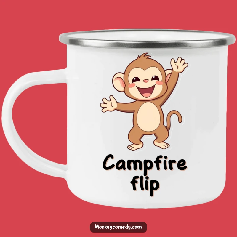 Funny Kawaii Monkey Handstand Camping Mug: Adventure Upside Down Funny Gift