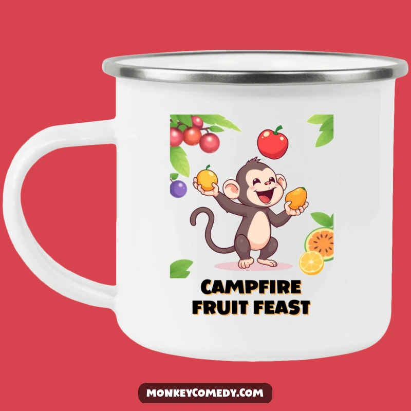 Funny Monkey Juggling Camping Mug - Adventure Ready Primate Gear