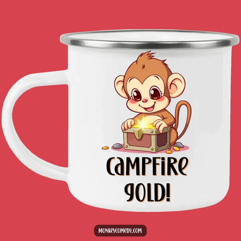 Funny Monkey Treasure Camping Mug - Your Adventure Fuel for Discovery