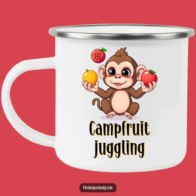 Funny Monkey Juggling Camping Mug: Adventure Fuel with Playful Jungle Vibes