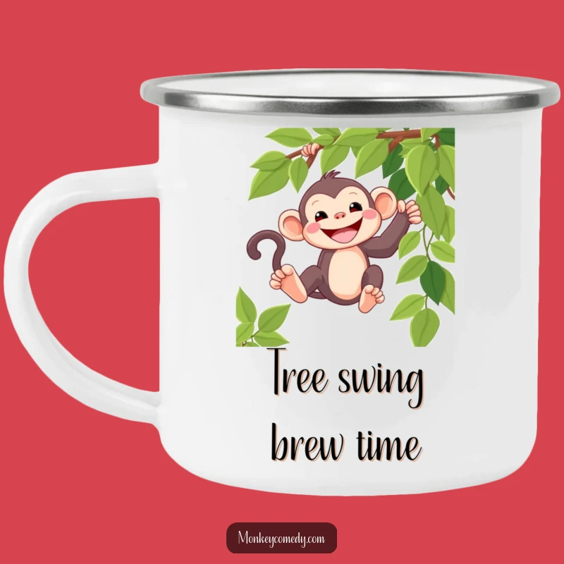 Durable Funny Kawaii Monkey Grin Camping Mug - Jungle Adventure