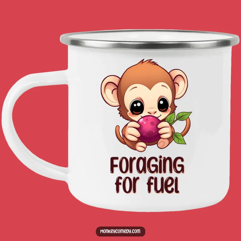 Eager Kawaii Monkey Berry Camping Mug - Adventure Ready!