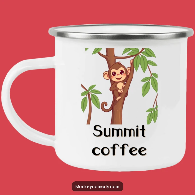 Funny Monkey Camping Mug - Determined Primate Climbing Drinkware
