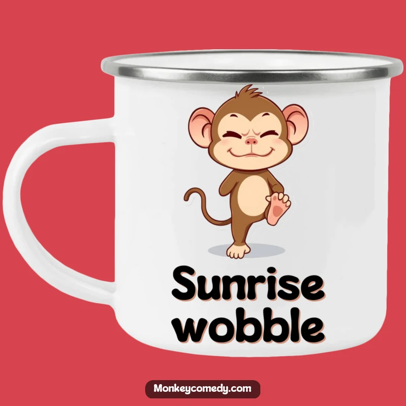 Funny Monkey Camping Mug - Hilarious Balancing Primate Drinkware