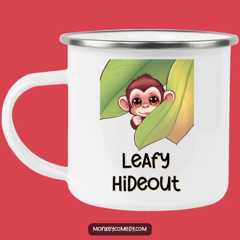 Funny Monkey Camping Mug - Hilarious Peeking Companion for Outdoor Fun