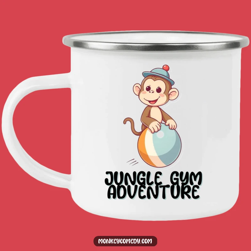Funny Monkey Hat Ball Ride Camping Mug: Adventure Fuel for Laugh Lovers