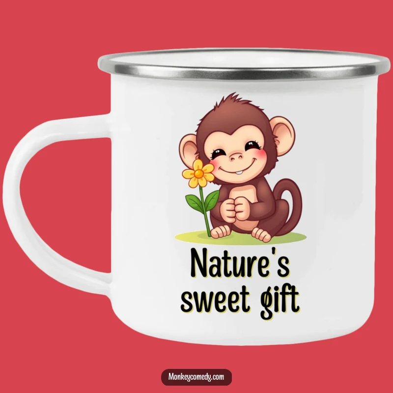Funny Monkey Flower Camping Mug: Sip Sweetness on Your Adventures!