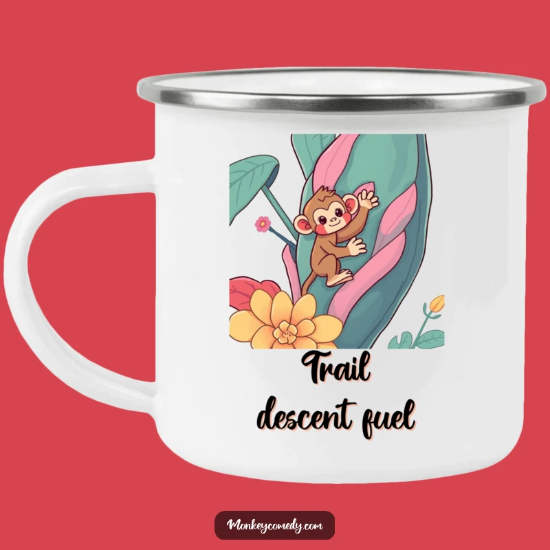 Funny Kawaii Monkey Campfire Mug - Hilarious Outdoor Adventure Gift