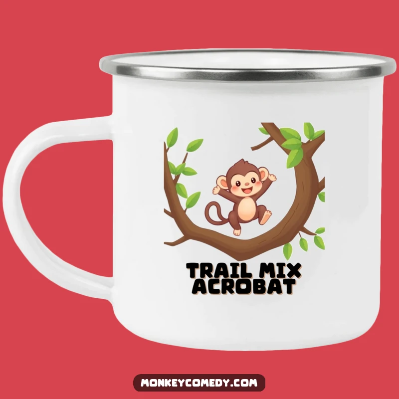 Funny Kawaii Monkey Camping Mug - Energetic Adventures, Adorable & Hilarious Gift!