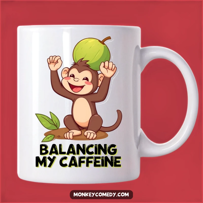 Funny Monkey Coconut Mug: Hilarious Balance Act with a Grin, Perfect Funny Gift for Goofballs