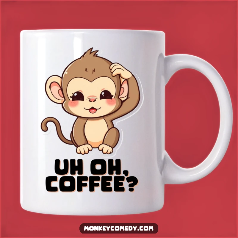 Funny Kawaii Monkey Mug: Silly Expression, Hilarious Gift!