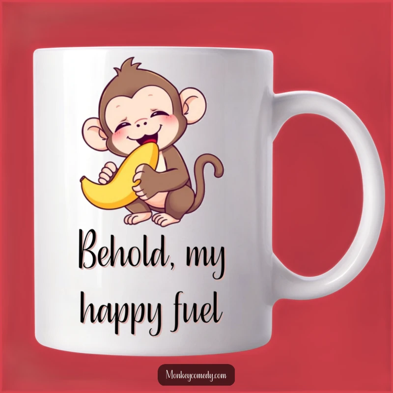 Funny Monkey Banana Bliss Mug: Hilarious Primate's Joyful Munch Creates Smiles