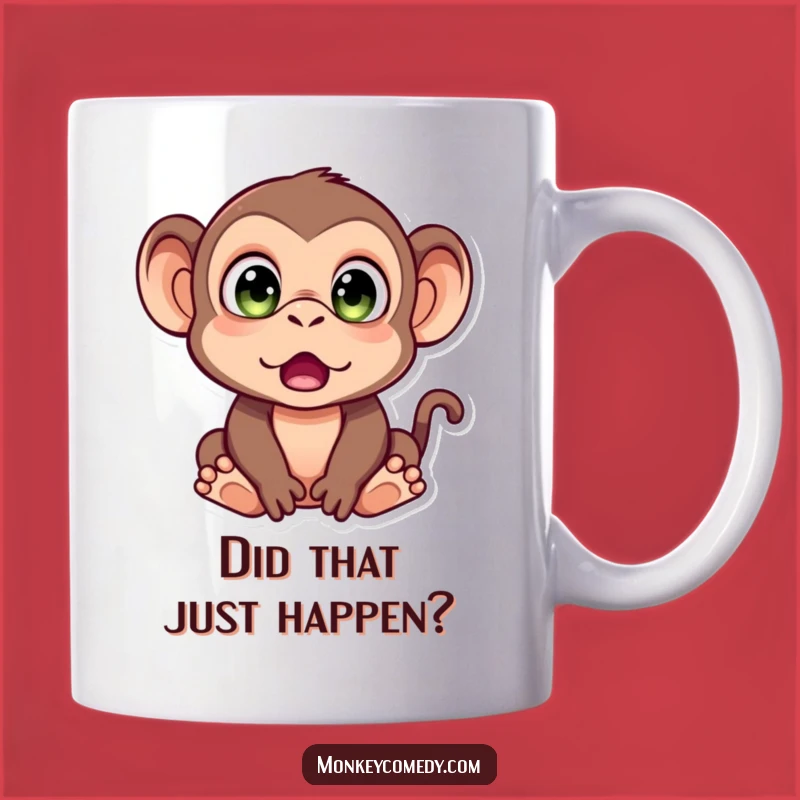 Funny Monkey Surprise Mug: Hilarious Reaction Gift for the Astonished!