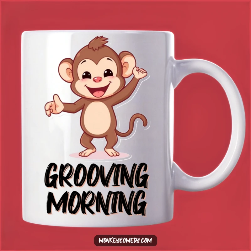 Funny Dancing Monkey Mug - Joyful Primate Gift for a Happy Soul
