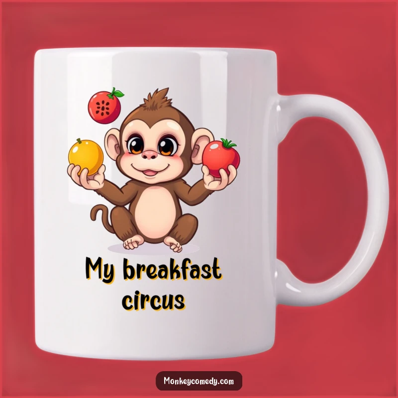 Funny Monkey Juggling Fruits Mug: A Whimsical and Humorous Gift for Fruit Lovers