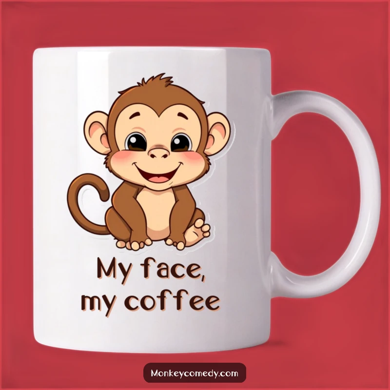 Funny Monkey Face Mug: Hilarious Primate Expression Gift for Goofballs