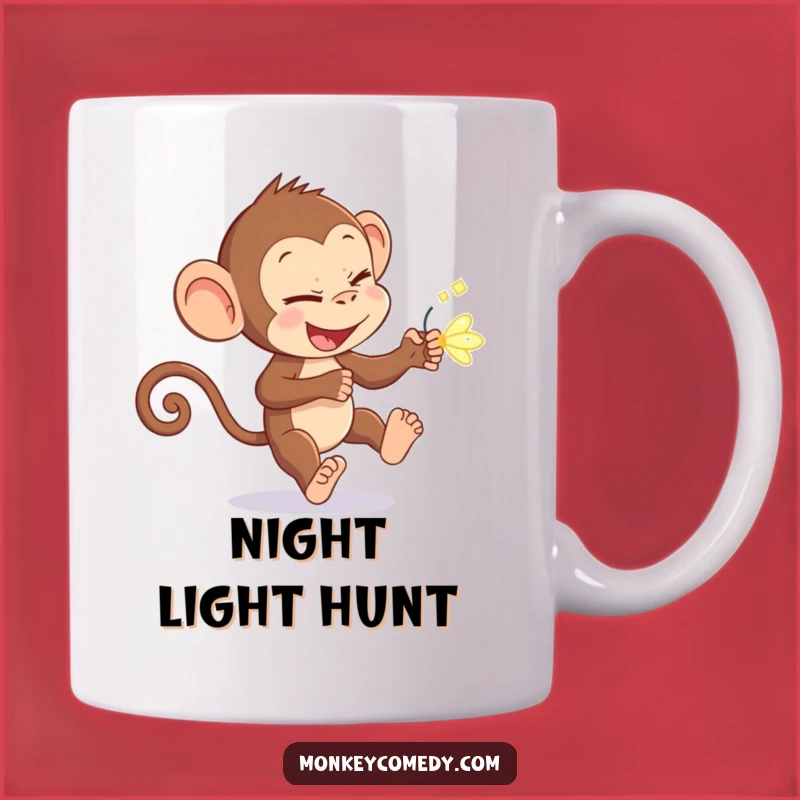 Funny Monkey Firefly Mug: Mischievous Chase for a Hilarious Nighttime Gift