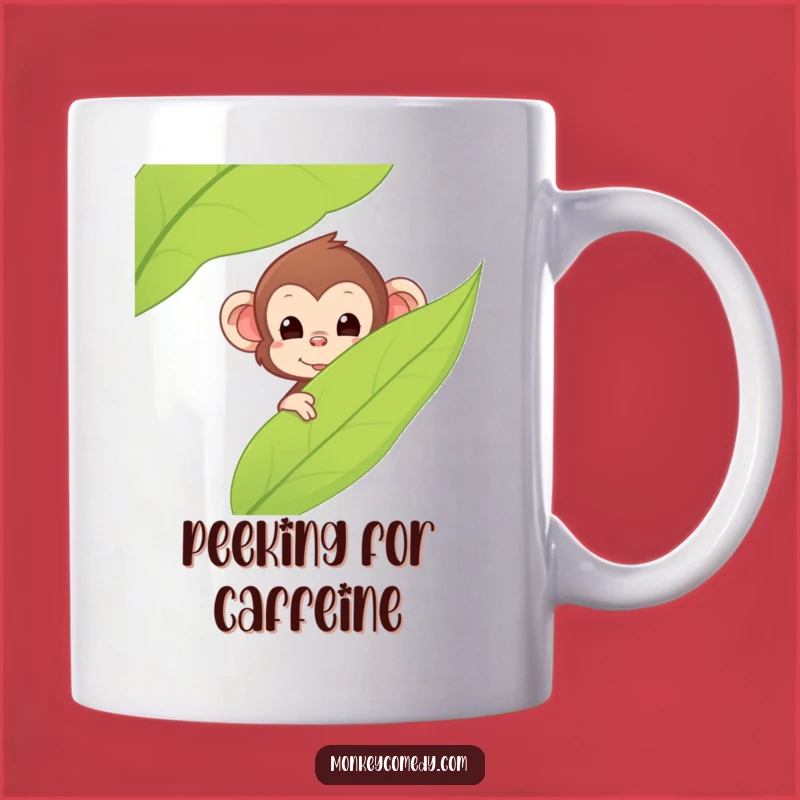 Funny Kawaii Monkey Mug - Peeking Surprise, Perfect Gift for Jungle Lovers