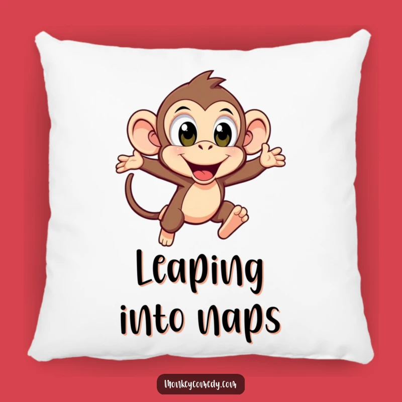Cozy Funny Kawaii Monkey Leaping Pillow: Snuggle Up With Energy