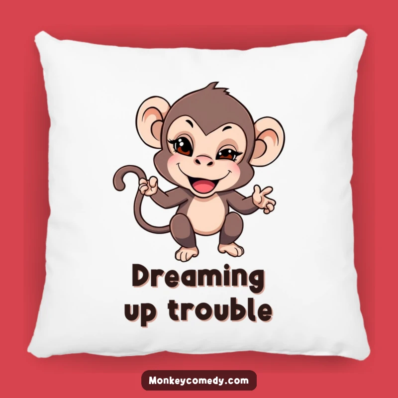 Funny Monkey Wink Pillow - Soft Comfort and Comical Tease