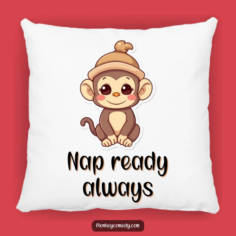 Funny Kawaii Monkey Hat Pillow - Cozy Quirky Comfort, Adorable Hilarious Gift!
