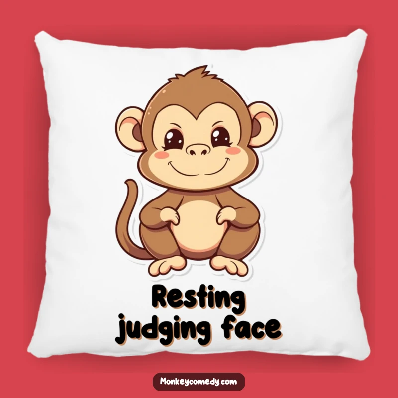 Funny Kawaii Monkey Pillow - Hilarious Face Cushion, Cozy Comedic Comfort!