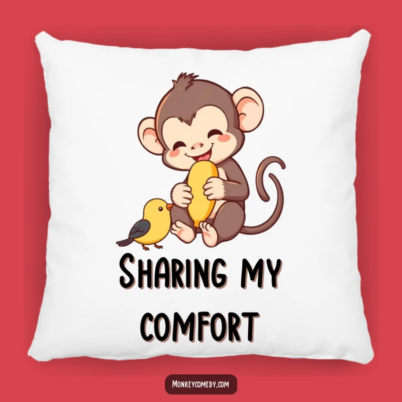 Funny Monkey Banana Bird Pillow - Cozy Accent Decor Funny Gift