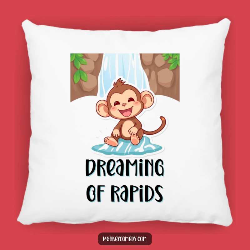 Funny Monkey Waterfall Pillow - Comfy & Hilarious Accent for Adventure Lovers