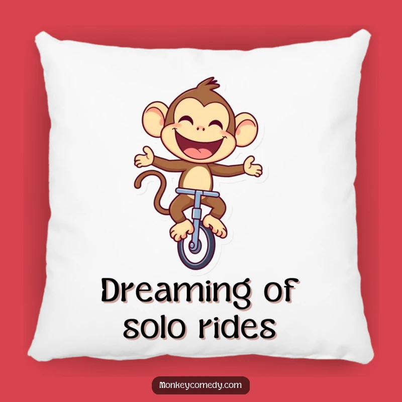 Funny Unicycling Monkey Pillow: Cozy & Joyful Decor for Your Space