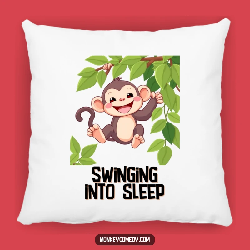Soft Funny Kawaii Monkey Grin Pillow - Cozy Jungle Fun