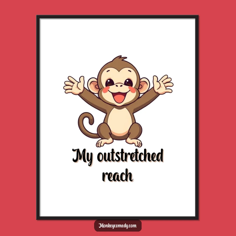 Funny Monkey Digital Art - Primate Arms Outstretched Wall Decor