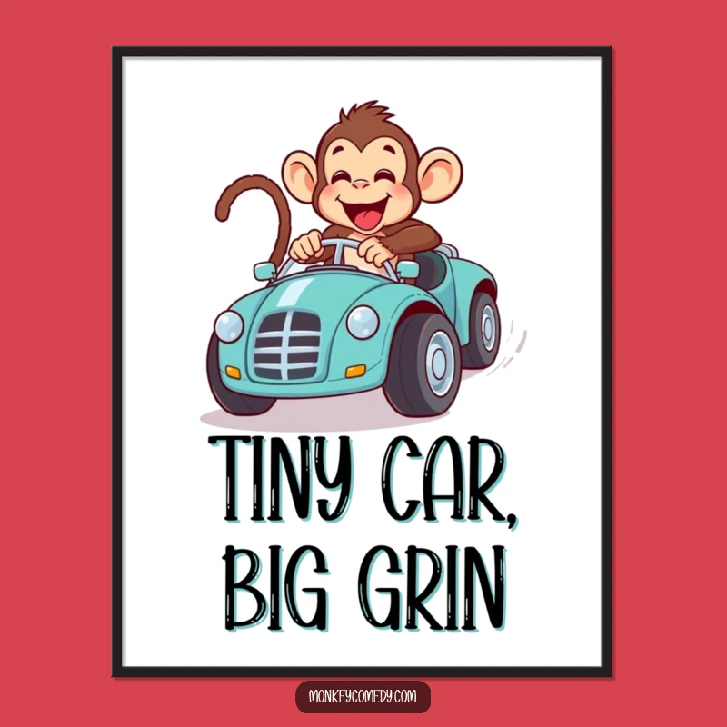 Funny Monkey Toy Car Race Digital Art: Instant Primate Speed Download!