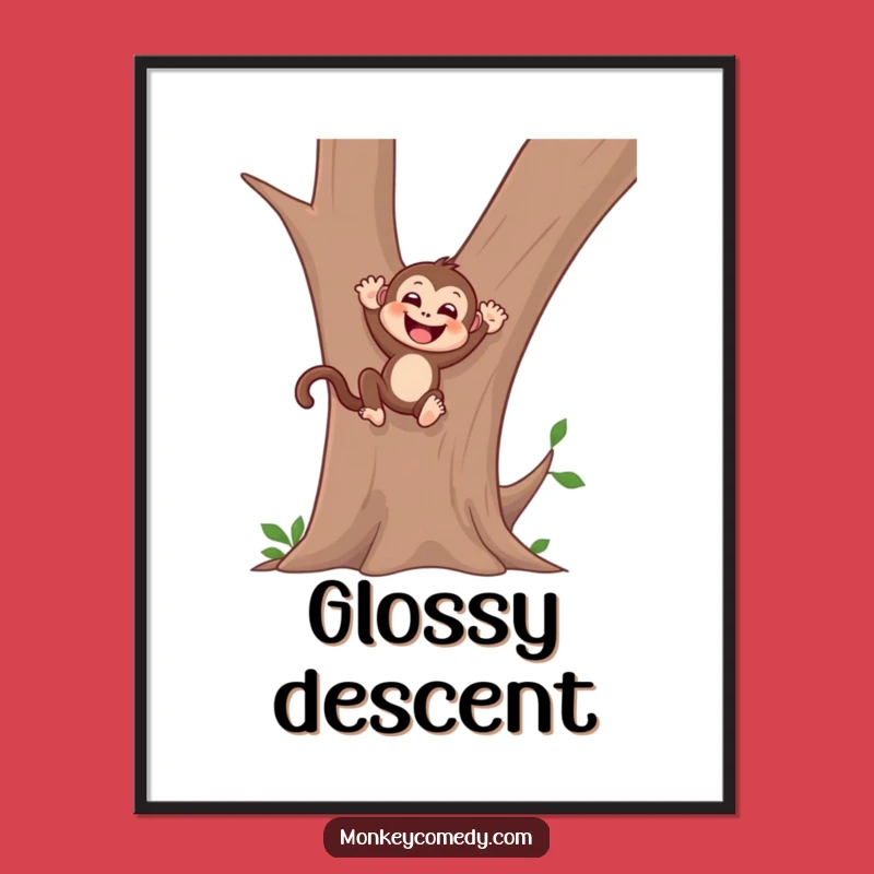 Funny Monkey Sliding Digital Art - Instant Gleeful Decor for Your Walls