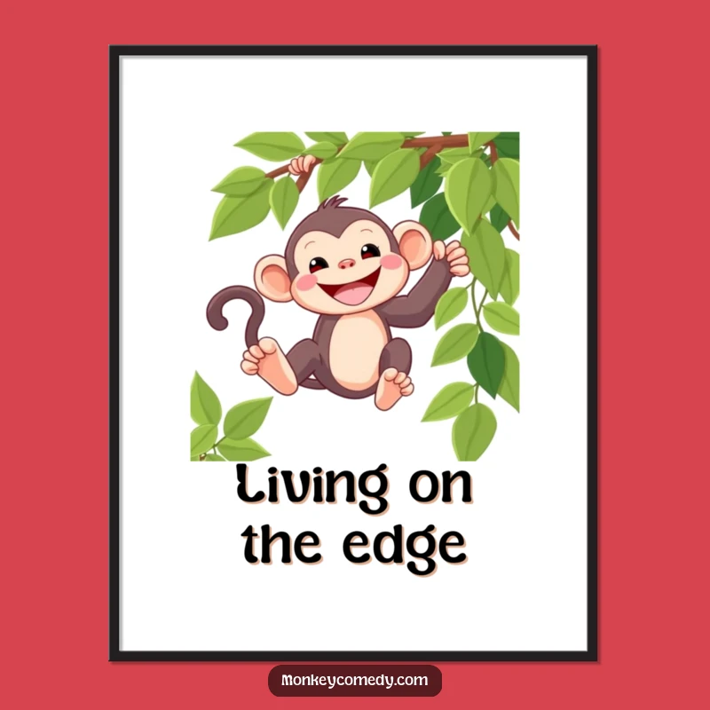 Funny Kawaii Monkey Grin Digital Art - Instant Jungle Decor